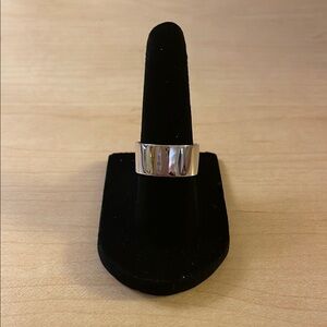 Melinda Maria Silver Wide Band Ring with Modern Design